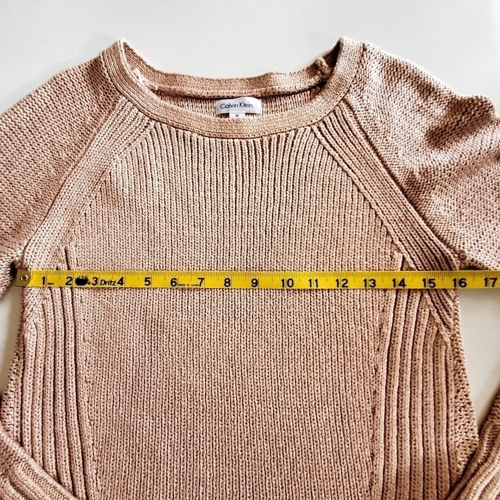 Calvin Klein Knit Long Sleeve Sweater Blush Size M - Picture 8 of 10